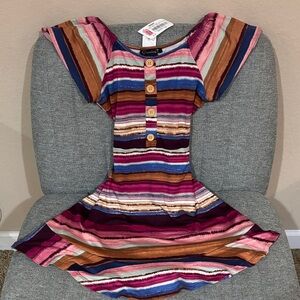 Xtraordinary Vibrant Striped Kids Dress